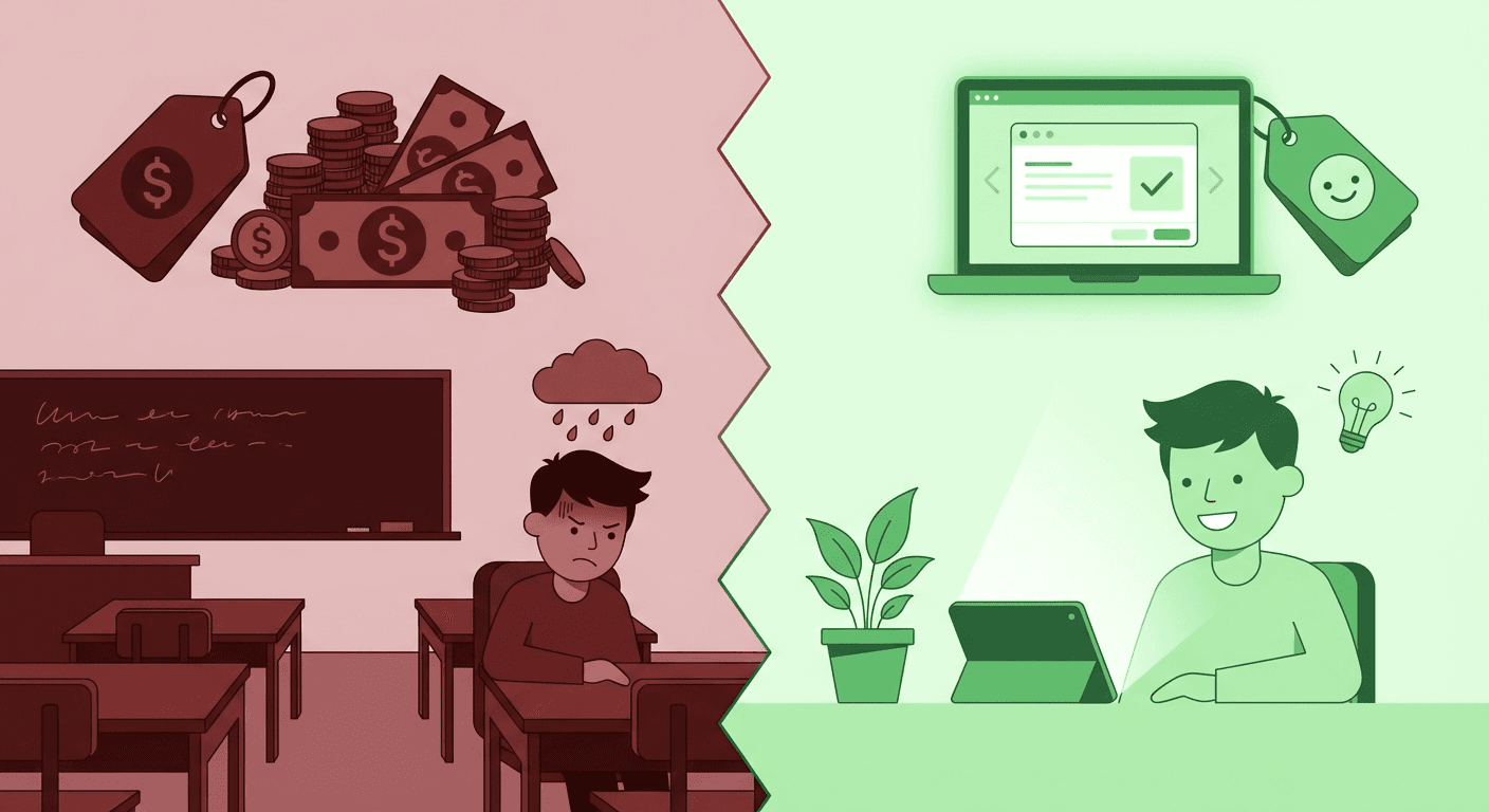 Comparativa: academia tradicional vs preparación digital con OPOSGRATIS